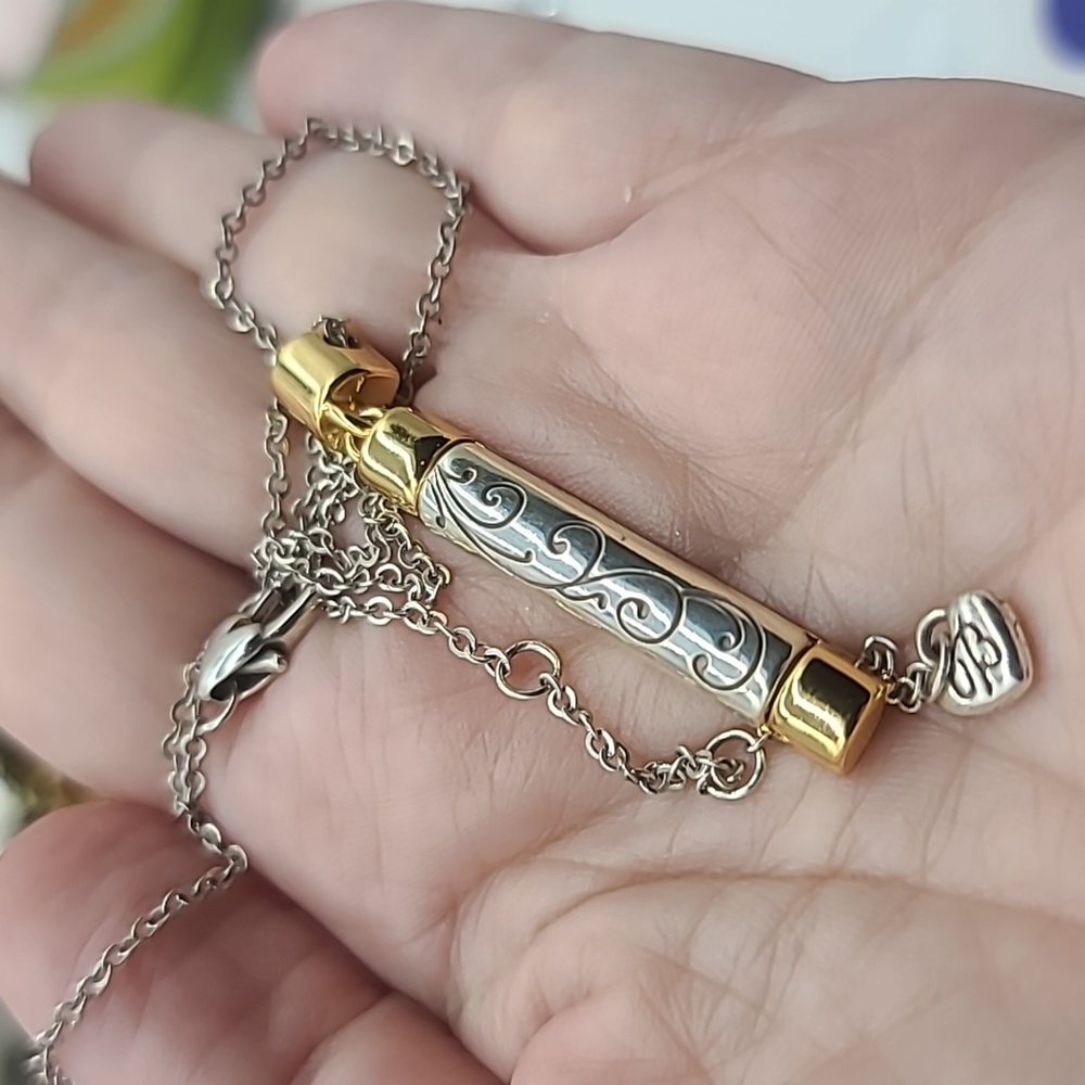 NWOTS! $58 Brighton "Venezia" Two-Tone Scrolled Slim Pendant Necklace - Picture 10 of 10
